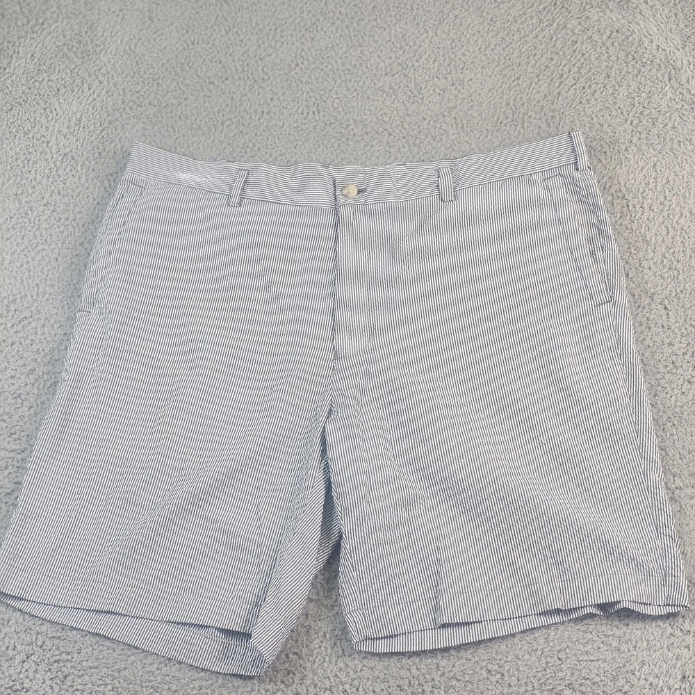 Peter Millar Shorts Mens 38 Blue Stripe Featherweight Microfiber 9 Inseam Casual